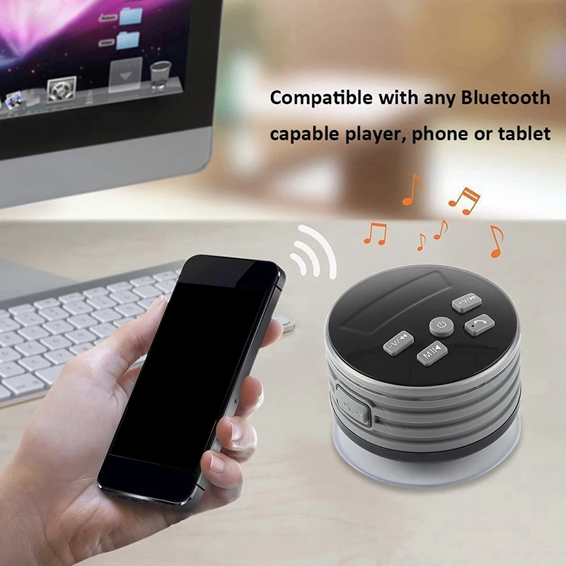 IPX7 Bluetooth динамик портативный FM ванная комната водонепроницаемый сабвуфер с