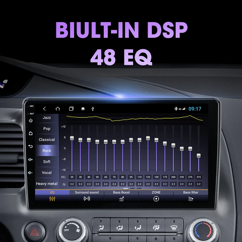 4G + 64G Android DSP автомобильный Радио мультимедийный видео плеер для Honda Civic 2006 2011