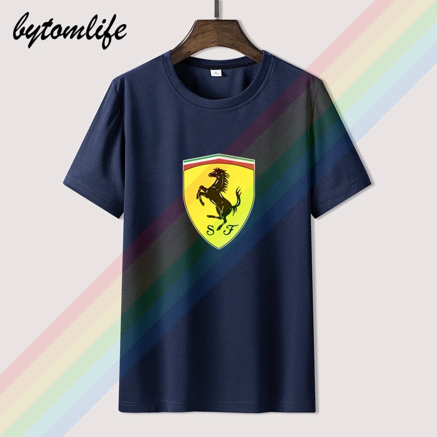 2021 FERRARI T Shirt For Men Limitied Edition Men's Black Brand T-shirt Women Cotton Tees Amazing Short Sleeve Tops | Мужская одежда