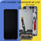 ЖК-экран Catteny для Huawei Honor 9x, сенсорная панель, дигитайзер с рамкой, дисплей Y9S в сборе, замена, бесплатная доставка