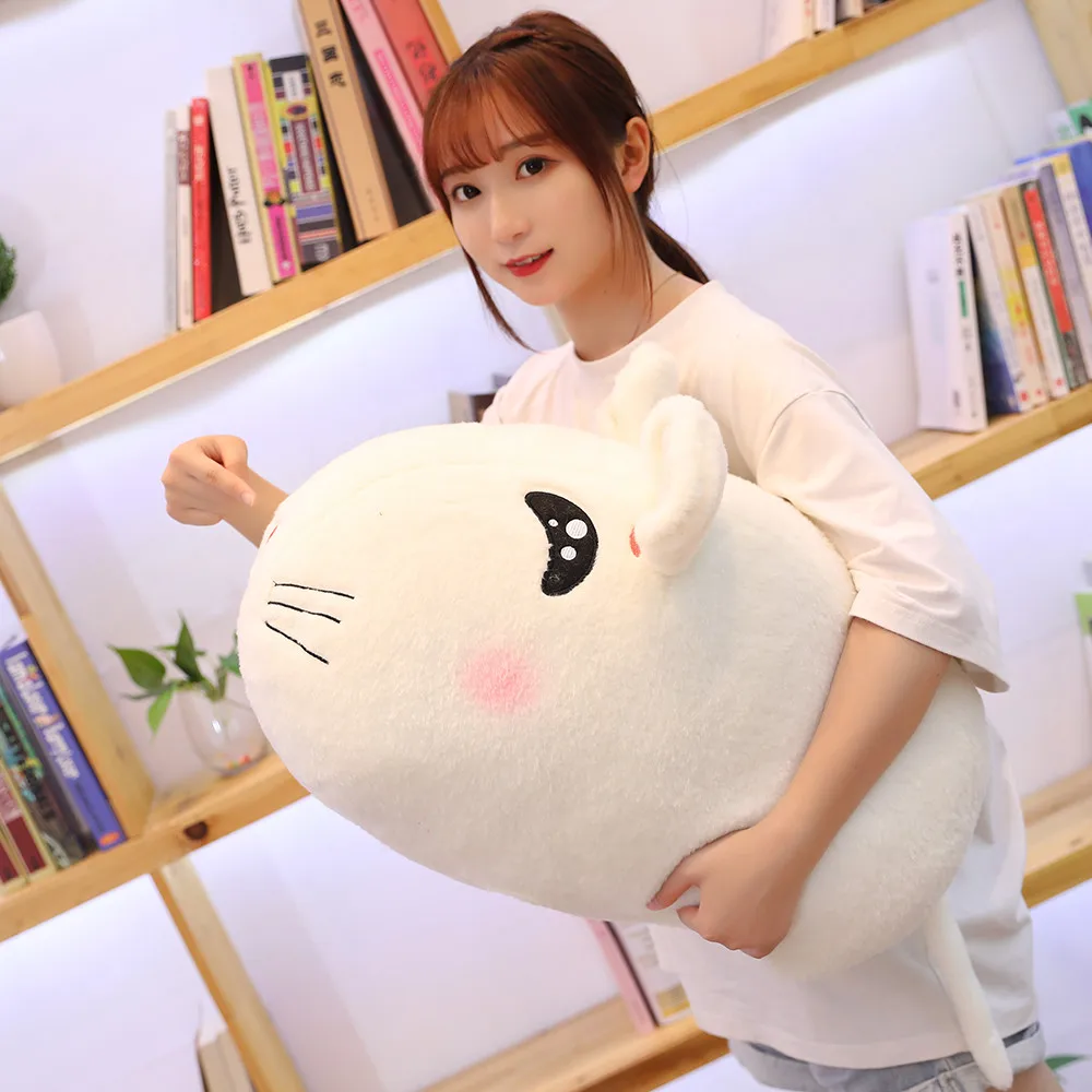 1 pc/45 58 см Kawaii круглый Толстая мышка плюшевая игрушка прекрасная маленькая белая
