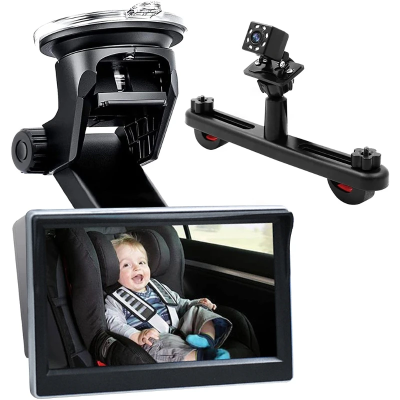 Goedkoop 066B Baby Auto Spiegel View Camera Met 4.3 ''High Definition Display 360 Graden Roterende Nachtzicht Rear Gerichte Stoel Monitor