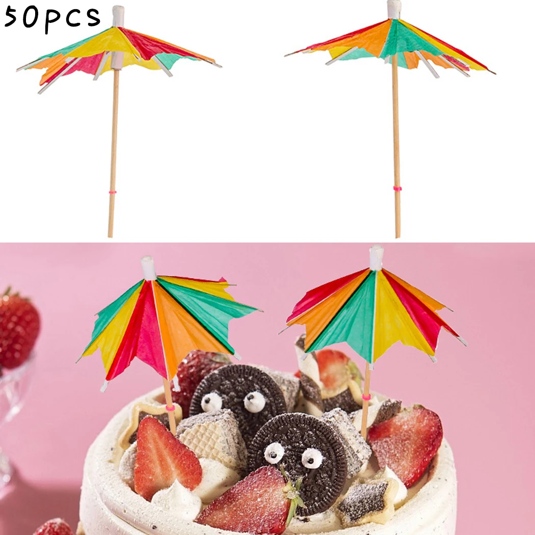 Напиток украшение торта карты восьмиугольная Бумага зонтик коктейль зонт 50 шт в