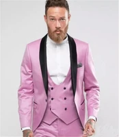2020 slim fit groom tuxedos black shawl lapel groomsmen mens wedding dress excellent man three pieces suitjacketpantsvest