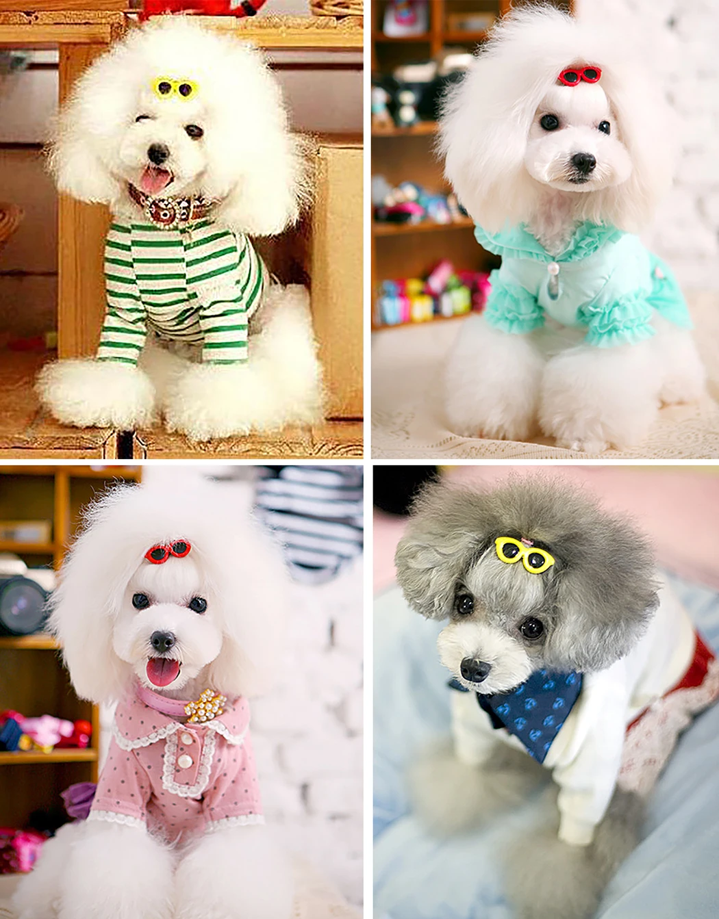 10 шт. Солнцезащитная форма очков заколка на волосы для домашних животных собачий