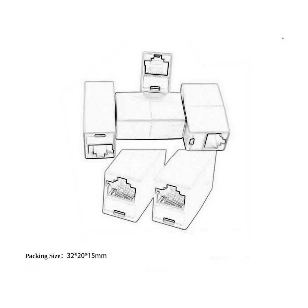 

RJ45 Network Cable Connector Network Ethernet Dual Straight Head Lan Cable Joiner Coupler