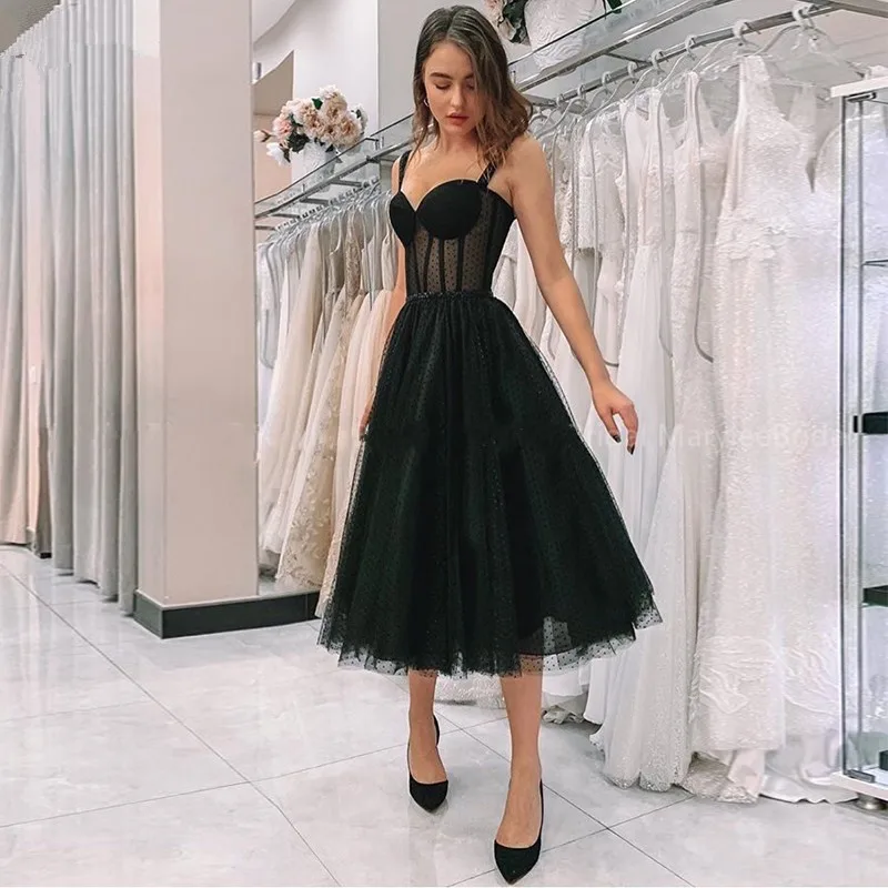

2020 Sexy Short Sweetheart Evening Dresses Spaghetti Strap Prom Gowns Backless Tulle Party Dresses Vestido De Festa