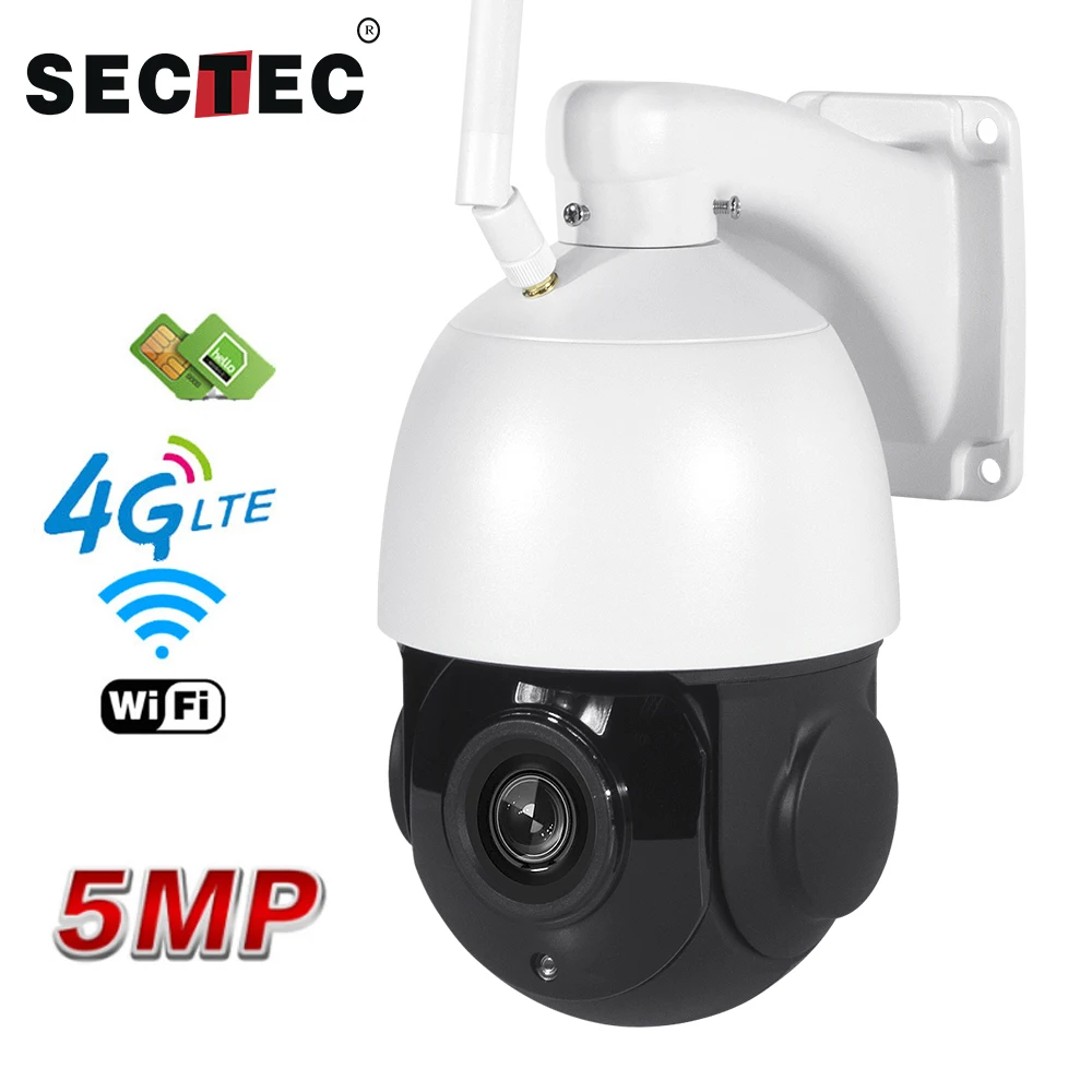 

SECTEC HD 1080P 5MP PTZ IP Camera Outdoor Network Speed Dome 30X Zoom Lens PTZ Camera Two Way Audio CCTV 150m IR Night Vision