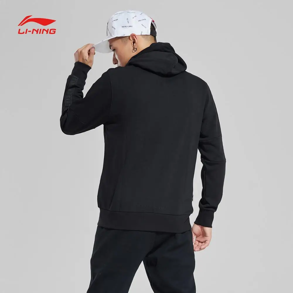 Li-Ning мужская толстовка с капюшоном для баскетбола серии BAD FIVE, 84% хлопок, 16% полиэстер, пальто с капюшоном, спортивная куртка с подкладкой AWDN331 MWW1425