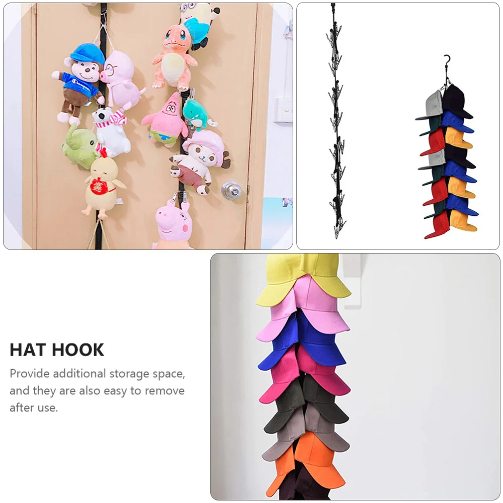 

1Pc Multifunctional Over Door Strap Hangers Hat Hanging Holders Cap Hanger