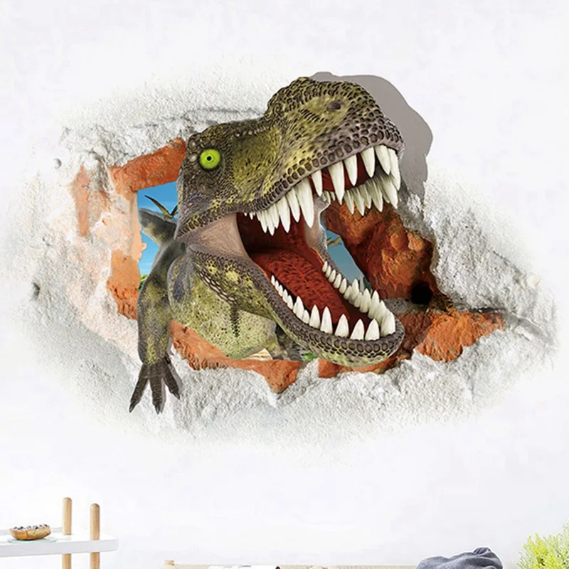 Лидер продаж 2019 новые товары крутой 3D динозавр наклейка на пол настенная съемная