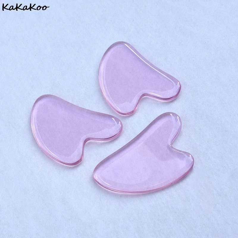 

Массажная тарелка гуаша из натурального нефрита, пластина из розового кварца для массажа лица, шеи, спины, тела