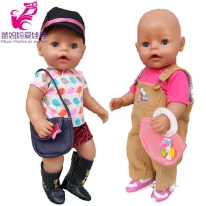 Платье для куклы 43 см, платье для новорожденных с шапочкой, костюм для девочки 18 дюймов, платье для куклы, аксессуары, Игрушки для маленьких девочек