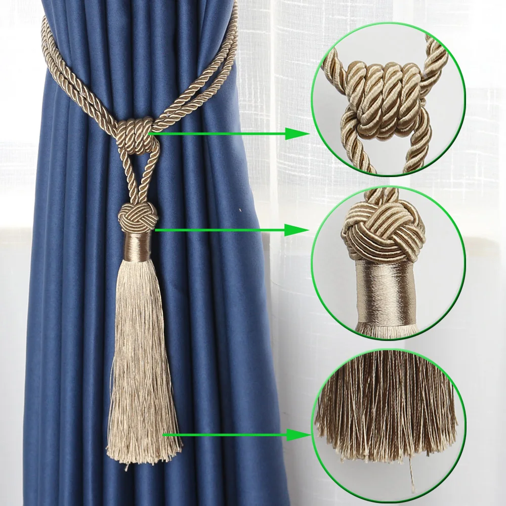 

2PCS Curtain tieback tie-backs tassle tie backs decorative curtain clips holdbacks Curtain Accessoires for drape