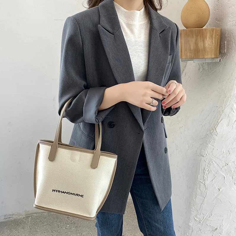 

Summer New Fashion Cream Large Capacity Totes High Quality PU Leather Women Shoulder Bag Canvas Clutch Handbag for Woman 2021