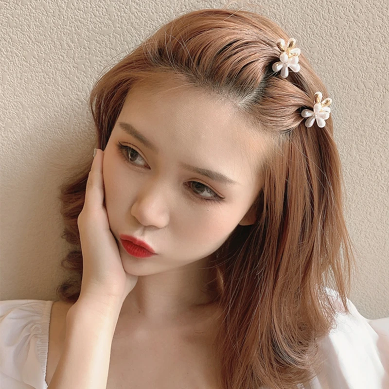 Заколка для волос в Корейском стиле Женская элегантный зажим с маленьким цветком