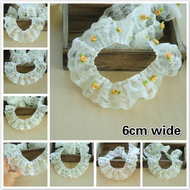 Белая двухслойная сетчатая марля Кружевная аппликация сделай сам воротник