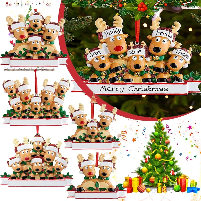 

Подвеска в виде семьи рождественского оленя, украшение для украшения семейного светильника