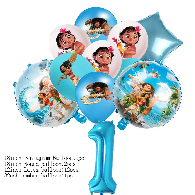 

Латексный Шар Moana, 32 дюйма, украшение для детской комнаты, дня рождения с цифрами, школьный декор, детский праздник-сюрприз для девочек
