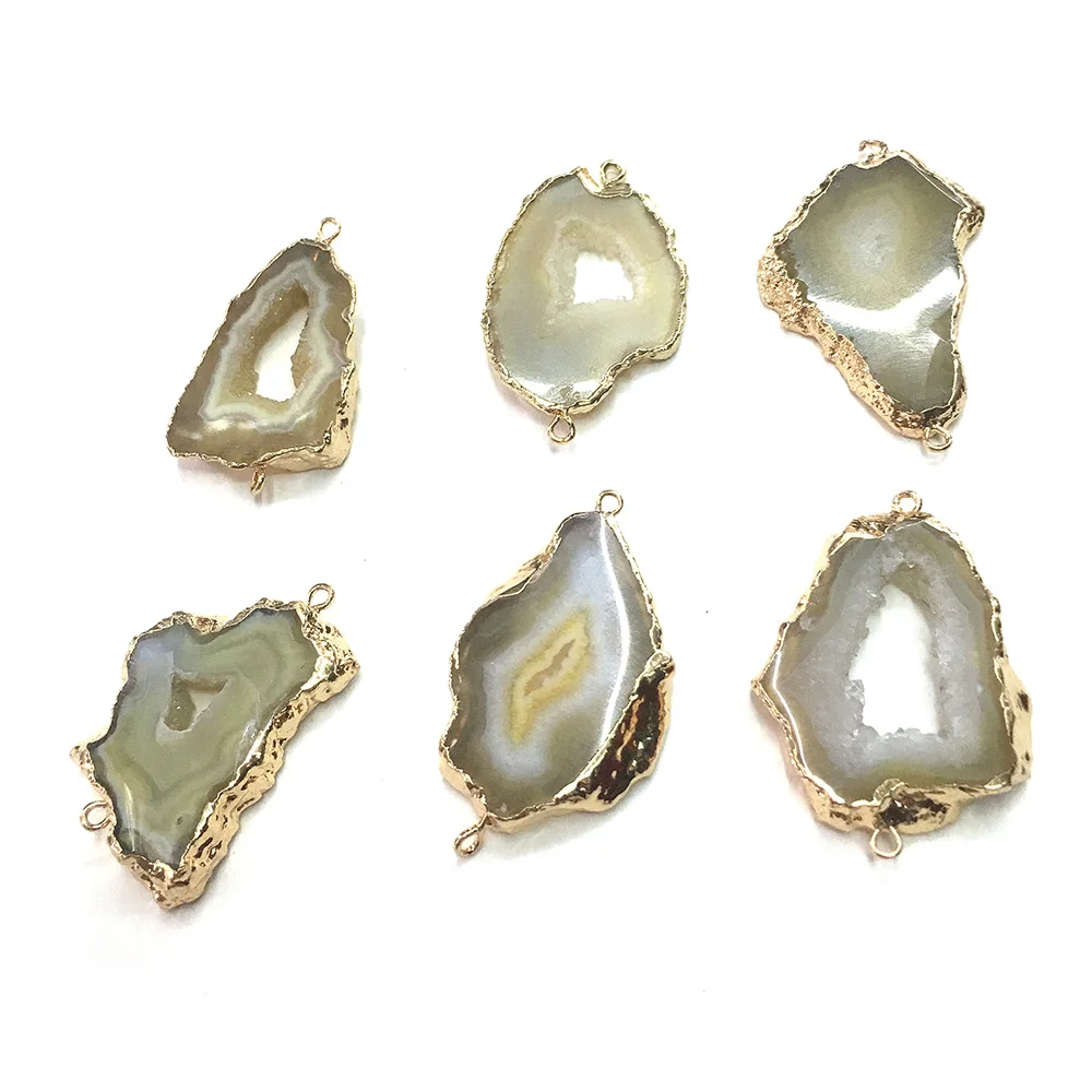 Асимметричный позолоченный Желтый агат ожерелье с кулоном рейки исцеляющий