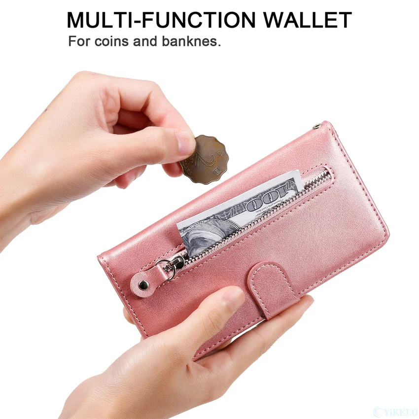 zipper wallet phone case for oppo realme 5 5s 5i c3 6i 7 8 pro gt 5g c11 c12 c15 q3i q3 v13 cover card slot flip leather free global shipping