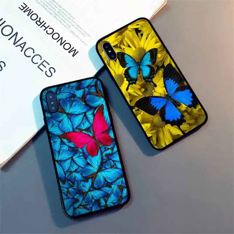 

butterfly on white roses flower Phone Case For iPhone 13 12 11 8 7 Pro Max Plus X XS XR MINI Soft Silicone New