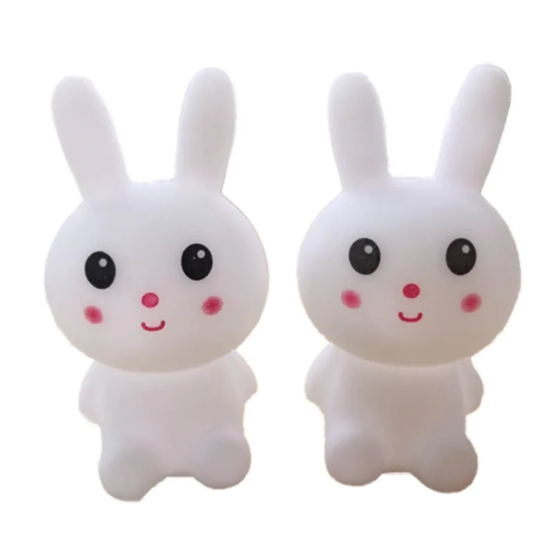 Juguete de descompresi&oacute;n con dibujos animados para ni&ntilde;os, conejo blanco suave, decoraci&oacute;n de escritorio, regalos blandos para dedos-4