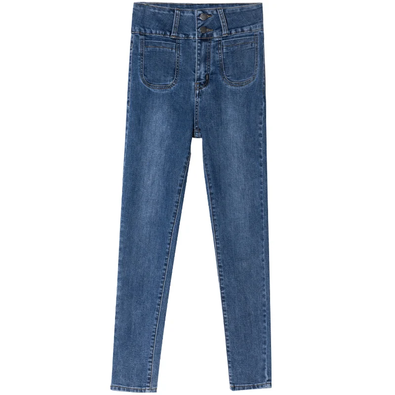 

zsrs Women's Nine Points Small Feet Jeans Fall 2020 New Korean Edition Shows Slim Tight Elastic Line-up Pencil Pants Trend