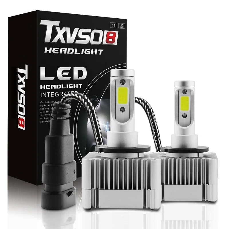 

Txvso8 d1s d3s led headlamp 2 side 360 universal accessories car grades 6000k 55w 11000lm incorporated car lights led driver