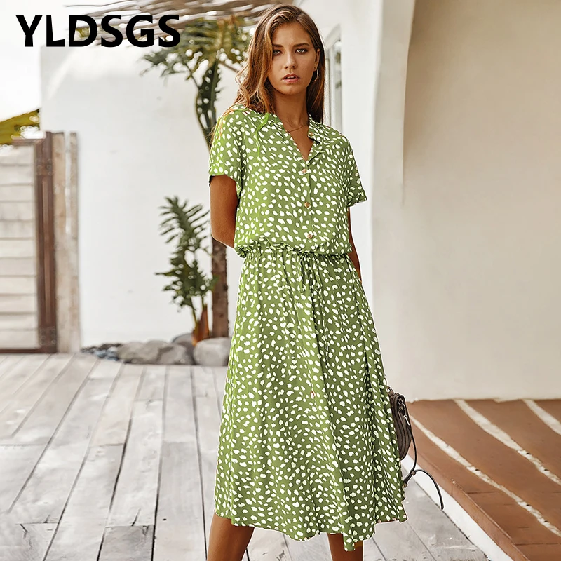 

Women'S 2020 Summer Sexy V-Neck Floral Print Bohemian Beach Dress Ruffle Short Sleeve A-Line Mid-Length Skirt Wrap Sun Dress