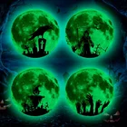 30 см светящаяся Луна 3D Ворон Грим жнец Призрак рука Тыква наклейка на стене на Хэллоуин украшения флуоресцентные наклейки для домашнего декора