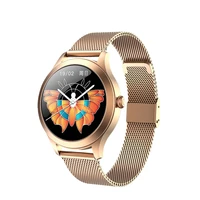 2021 stylish womens smart watch luxury waterproof wristwatch stainless steel casual girls smartwatch for android ios