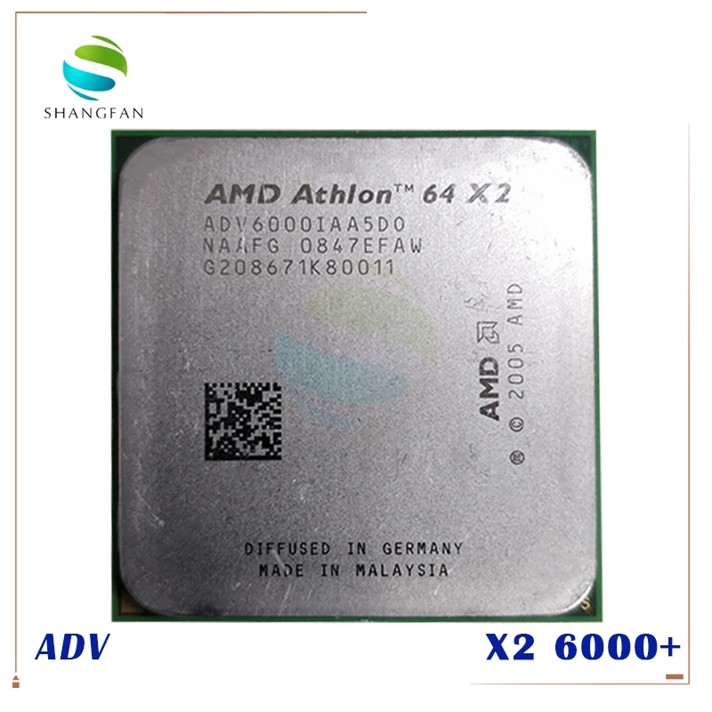 Процессор AMD для настольного компьютера Athlon X2 6000 + 3 1 ГГц ADV6000IAA5DO двухъядерный