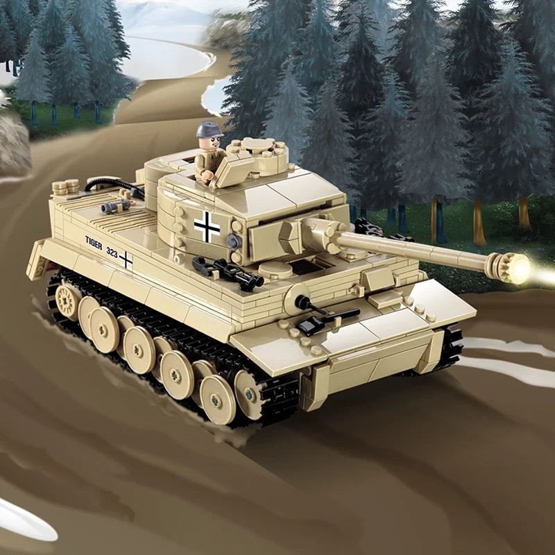 Тяжелый танк KAZI Tiger Pz.Kbfw. VI Ausf. E модели строительные блоки игрушки для детей