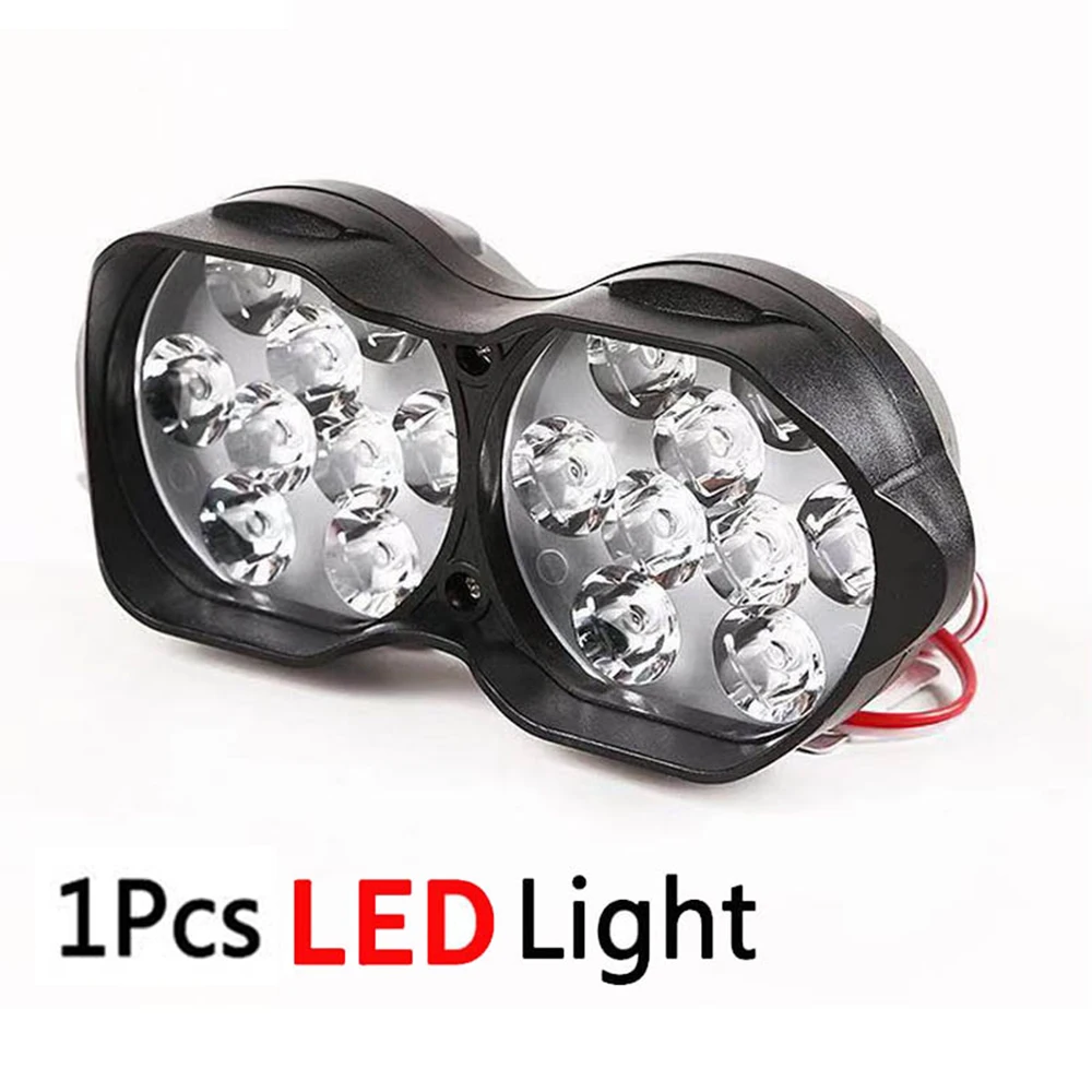 18 Leds light OLOEY 9-85 в мотоциклетный головной светильник, супер яркий светодиодный фонарь для скутеров, противотуманный Точечный светильник, 6500 К, белая фара, вспомогательный светильник, переключатель - Цвет: 18 Leds light