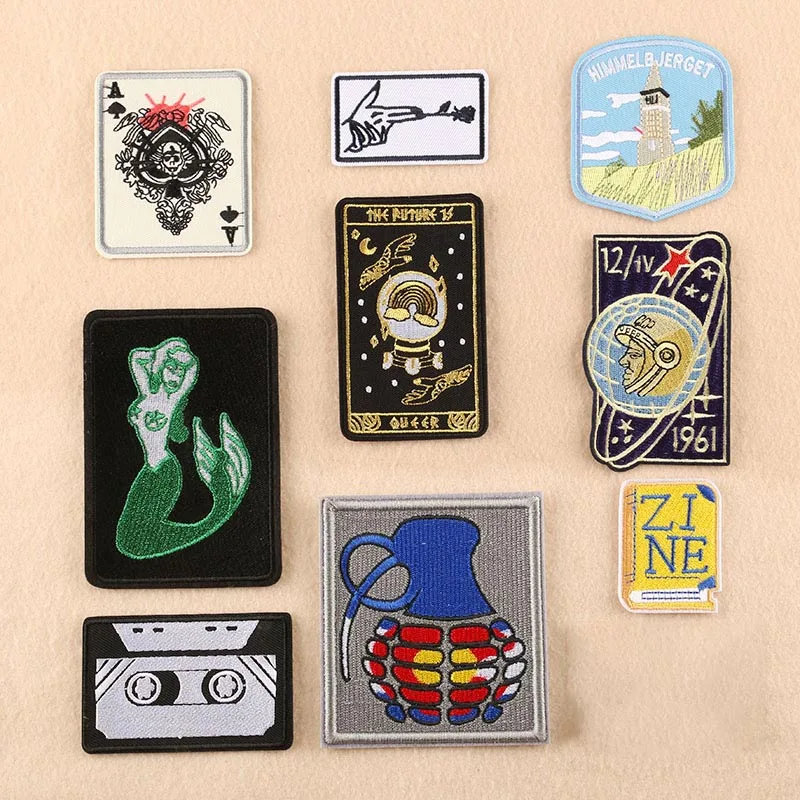 Изящные вышитые патчи русалки аппликации для нанесения утюга на шахту в виде