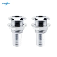 2pcs marine hardware 316 stainless steel thru hull plumbing fitting outlet drain joint for 34 or 1 hose boat accessories