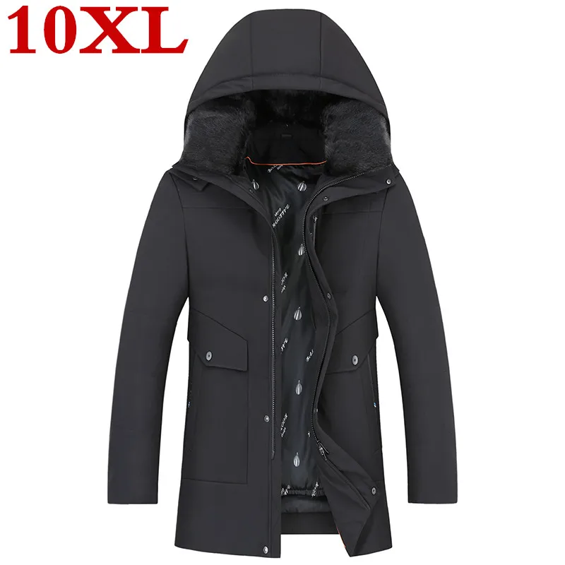 Зимняя новая мужская пуховая куртка размера плюс 10XL 9XL 8XL 7XL модная повседневная