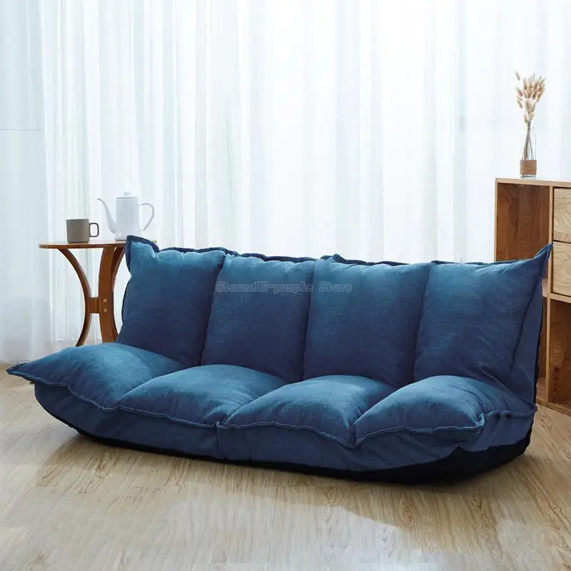 Льняная тканевая обивка регулируемая напольный диван-кровать для отдыха дивана