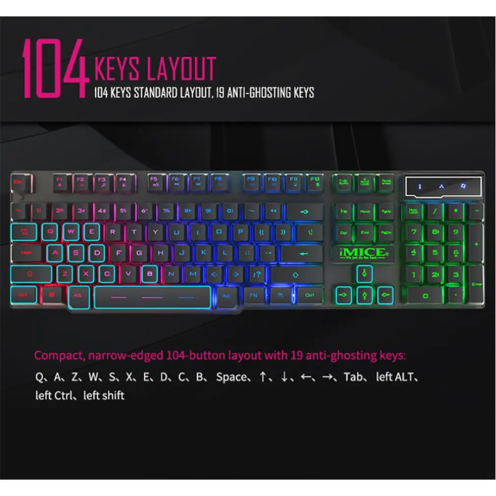 AK 600 игровая клавиатура 104 Keycaps RGB с подсветкой механическая RU наклейкой для ПК