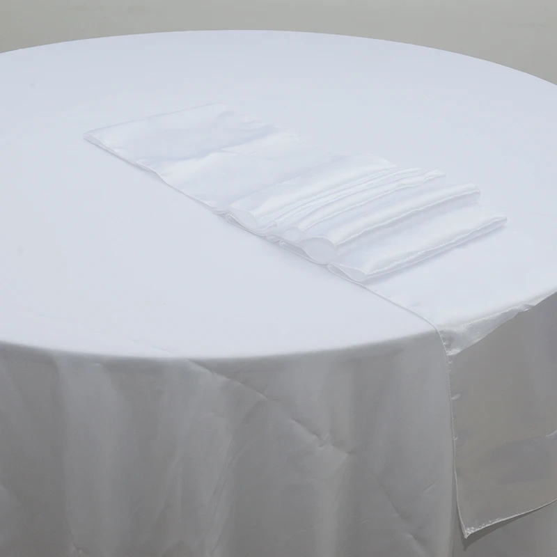 

10pcs Solid Color Satin Table Runner Sashes Table Cover For Home Wedding Banquet Festival Party Catering Hotel Table Decoration