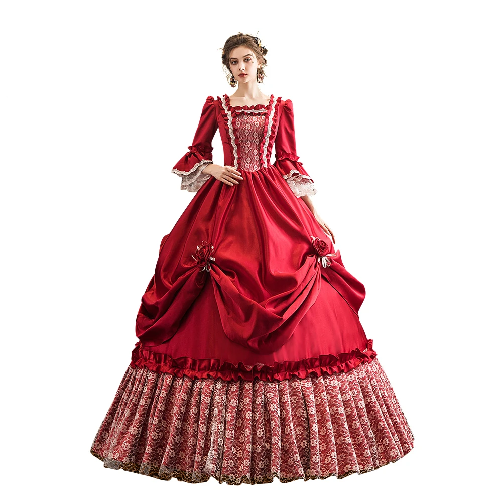 Rococo Baroque Marie Antoinette Dresses 18th Century Renaissance Historical Period Dress Gown For Women