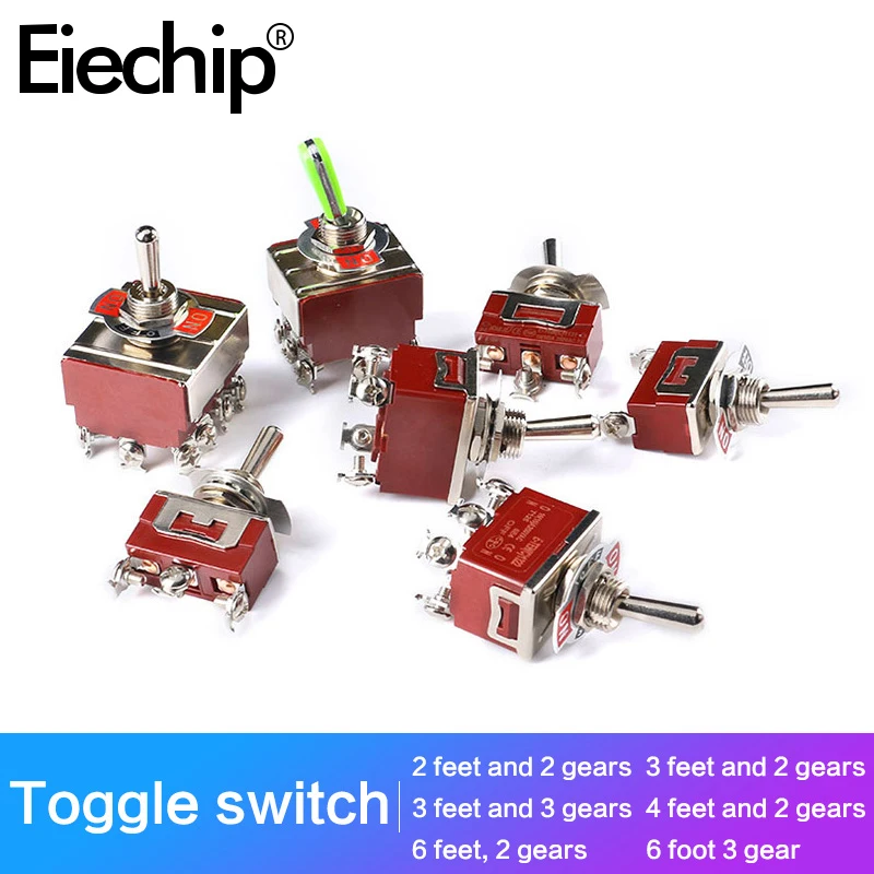 

2PCS Miniature Toggle Switch 1021/1121/1122/1221/1321/1322 switches ON-OFF/ON-OFF-ON 2/3/4/6 Pin 2/3