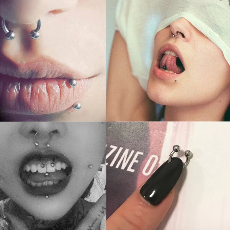 Кольцо в форме подковы из серебра 925 пробы для пирсинга носа и бровей 5 шт./лот |