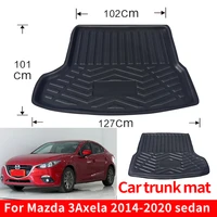 car rear trunk mat for mazda 3 axela 2014 2020 cargo tray waterproof floor sheet carpet mud protective pad accessories