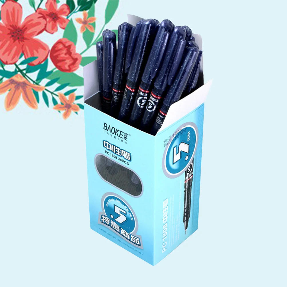 

36pcs Black Ink Pens Fine Point Roller Pens Office Supplies Students Stationery