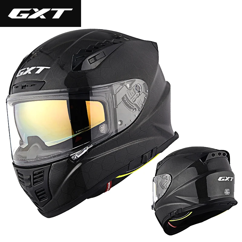 GXT24K мужской мотоциклетный шлем из углеродного волокна Зимний с полным покрытием