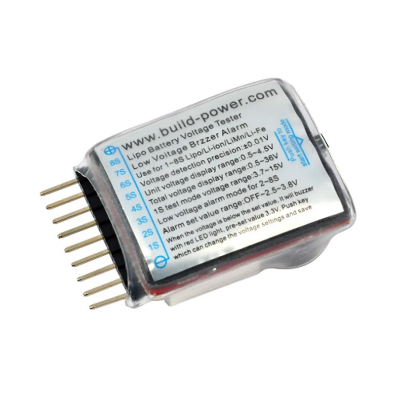 Фото 1-8S 2-4S Low Voltage Buzzer Alarm 1s -8s Lipo Battery Voltage Tester Volt Indicator Meter №3