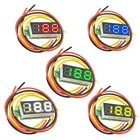 Вольтметр, 3 провода, 0,28 дюйма, постоянный ток, 0-100 в, детектор напряжения, автомобильный мобильный измеритель напряжения, тестер, панель, автомобильный вольтметр, красный вольтметр для авто вольтметр для мотоцикла