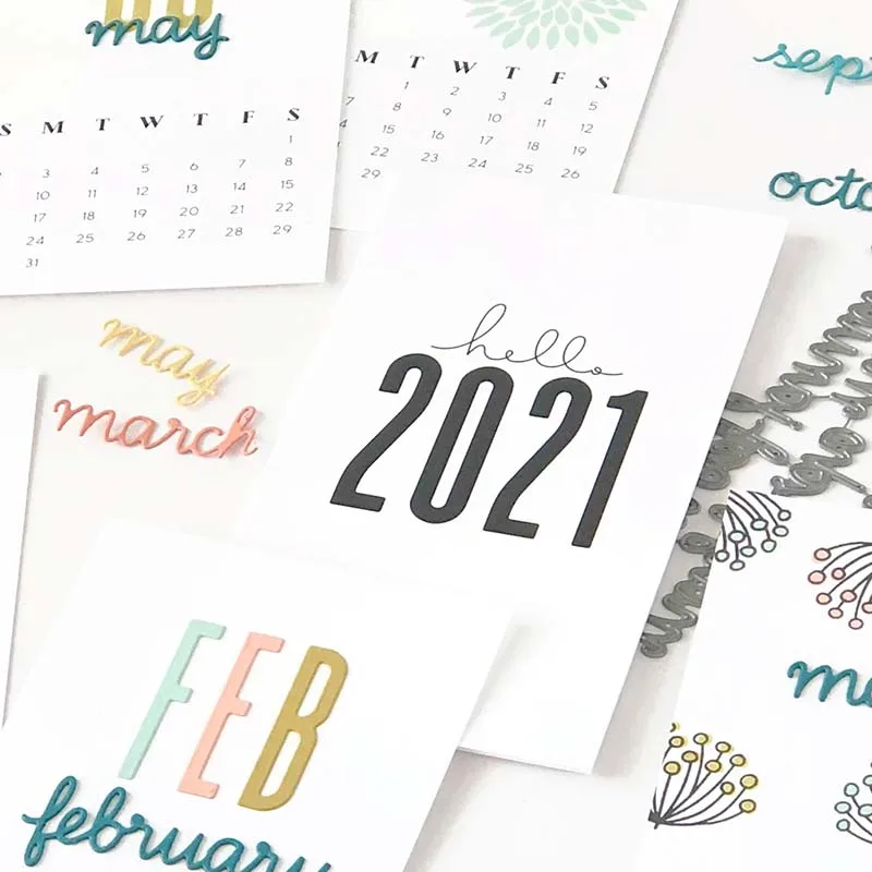 

JC New Arrival Design Metal Cutting Dies Month Letters Words Scrapbook Craft Mold Stencil Handmade Tool Paper Card Make Template